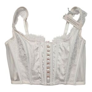 Victoria's Secret Lace Corset Top S-DD White Feminine‎ Romantic Festival Party
